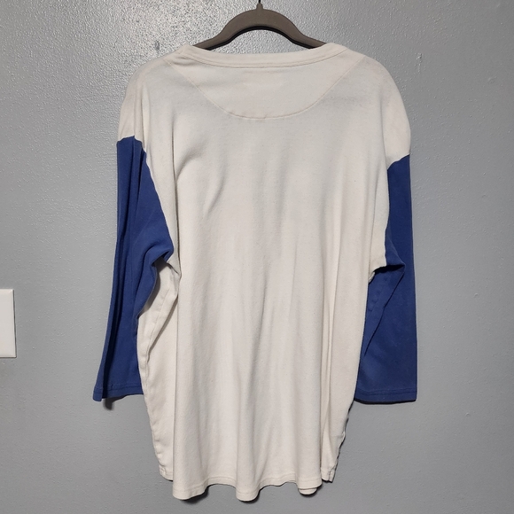 DODGERS Raglan Shirt Mens XL White Blue 3/4 Sleeve MLB MITCHELL & NESS Baseball - Picture 7 of 13